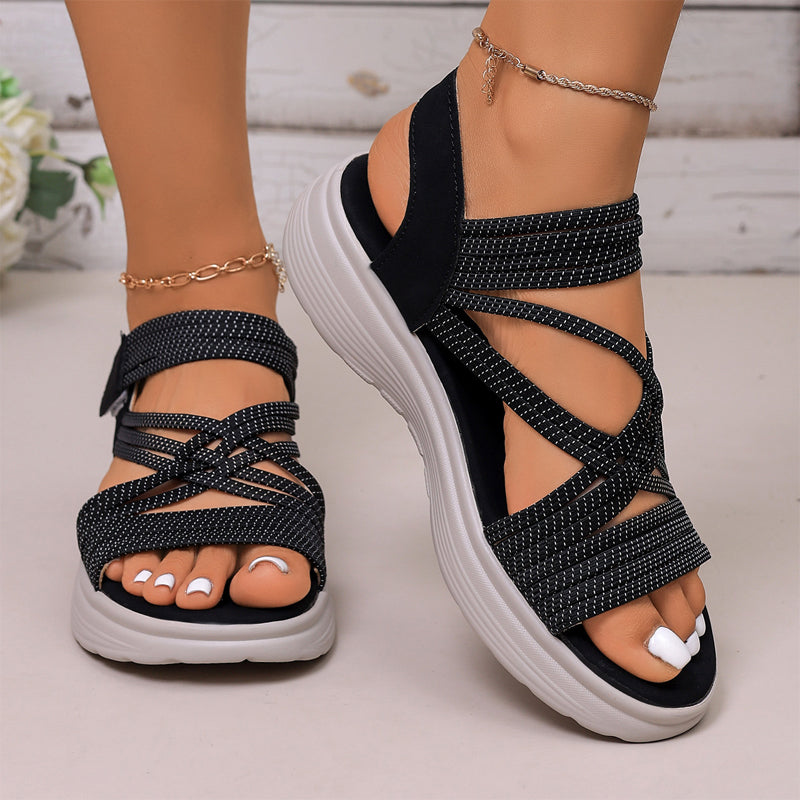 🔥 49% OFF Today Only - Women's Elastic Strap Platform Sport Sandals👣 Walk All Day Without Tired Feet