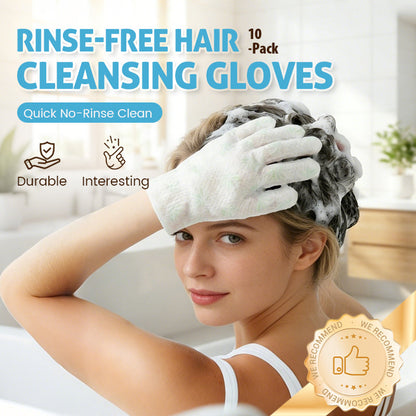 🧤Rinse-Free Hair Cleansing Gloves for Oil Control (10-Pack)