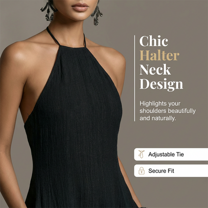 🔥While Supplies Last 47% OFF!🎉 Women's Elegant Sleeveless Halter Maxi Dress