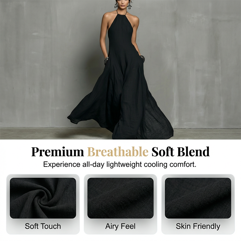 🔥While Supplies Last 47% OFF!🎉 Women's Elegant Sleeveless Halter Maxi Dress