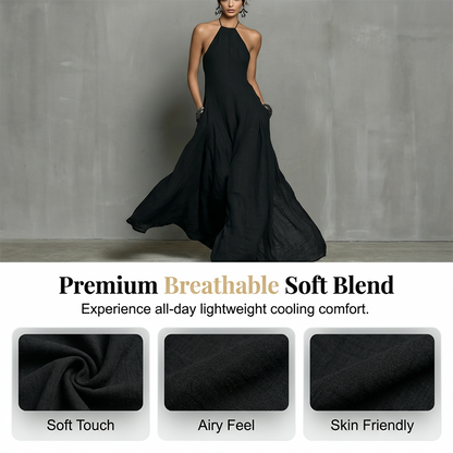 🔥While Supplies Last 47% OFF!🎉 Women's Elegant Sleeveless Halter Maxi Dress