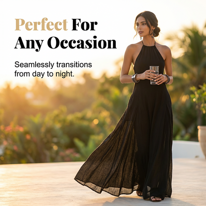 🔥While Supplies Last 47% OFF!🎉 Women's Elegant Sleeveless Halter Maxi Dress