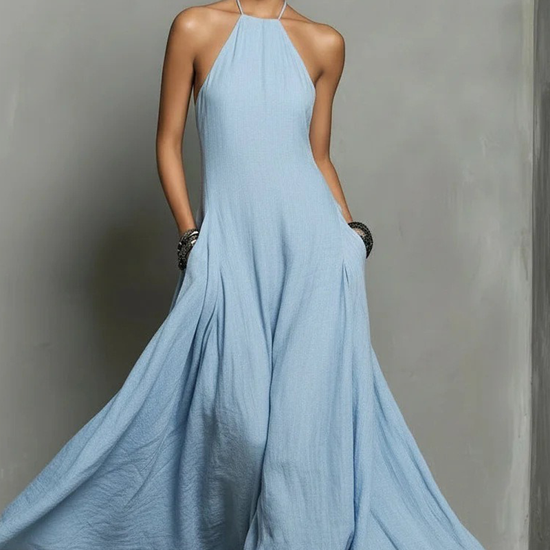 🔥While Supplies Last 47% OFF!🎉 Women's Elegant Sleeveless Halter Maxi Dress
