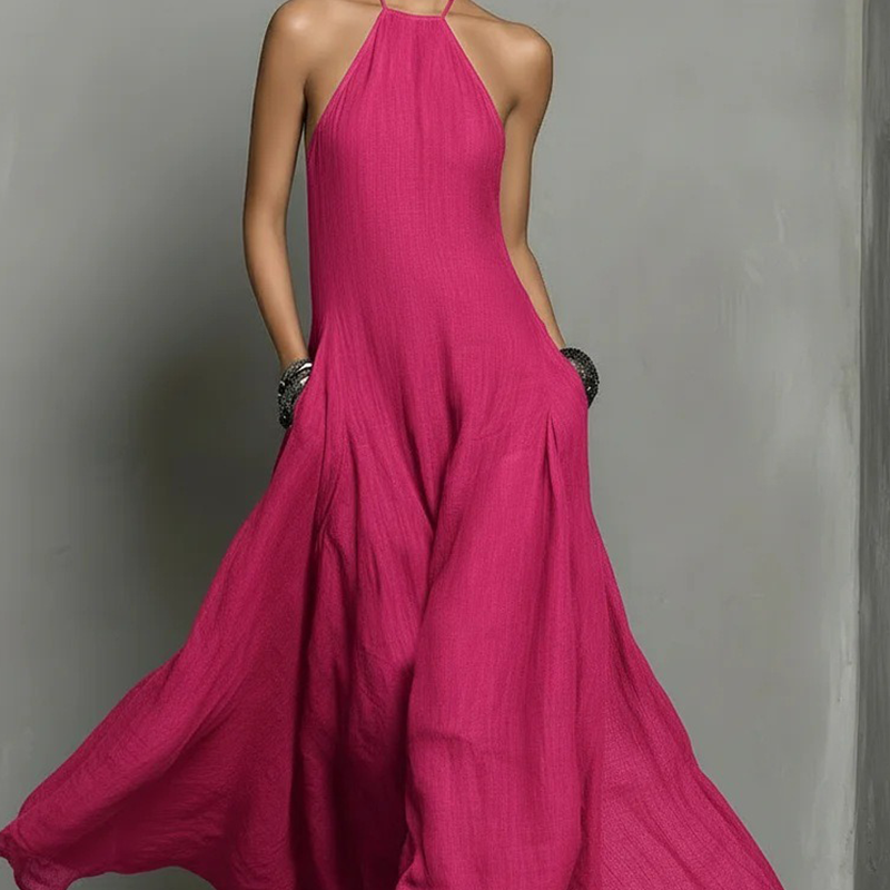 🔥While Supplies Last 47% OFF!🎉 Women's Elegant Sleeveless Halter Maxi Dress