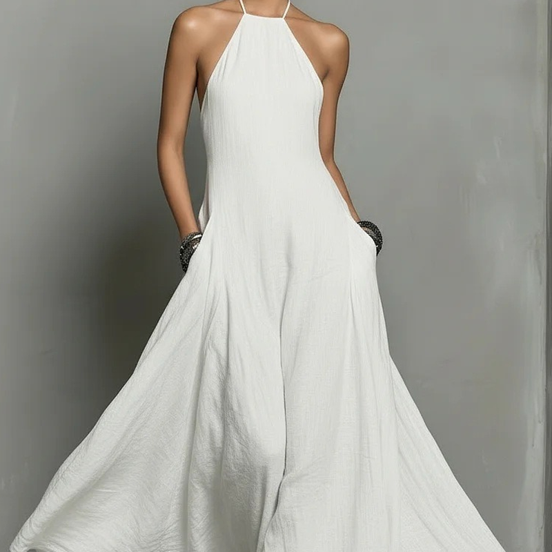 🔥While Supplies Last 47% OFF!🎉 Women's Elegant Sleeveless Halter Maxi Dress