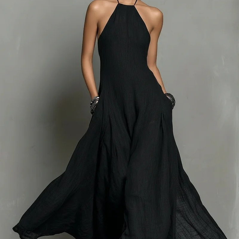 🔥While Supplies Last 47% OFF!🎉 Women's Elegant Sleeveless Halter Maxi Dress