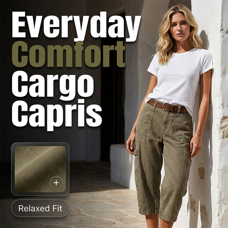 👖 LIMITED-TIME 50% OFF! 💥 Women's Relaxed Casual Cargo Capris – Utility Pockets, Breathable, Relaxed Fit ✨