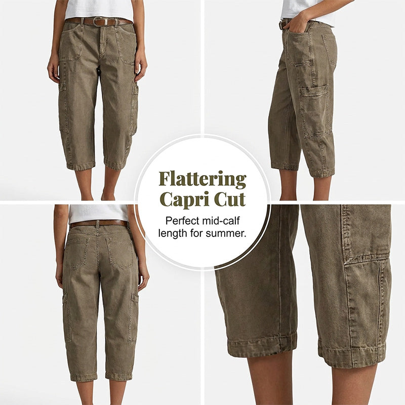 👖 LIMITED-TIME 50% OFF! 💥 Women's Relaxed Casual Cargo Capris – Utility Pockets, Breathable, Relaxed Fit ✨