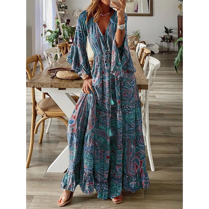 Women's Bohemian Floral Maxi Dress