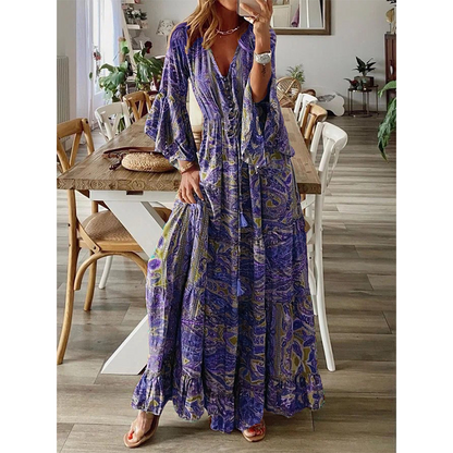 Women's Bohemian Floral Maxi Dress