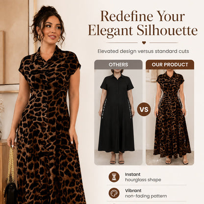 🌸 50% OFF NOW! 🌸Women's Elegant Leopard Print Lapel Dress