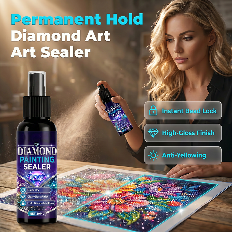 💎✨ Diamond art sealer – locks beads, glossy finish, dries fast & lasts.