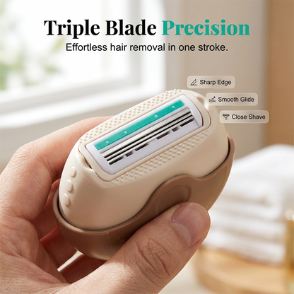 Portable 3-Layer Hair Shaver with Rotating Cover