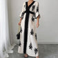 📢📢50% OFF !! ⏰Women's Elegant V-Neck Print Maxi Dress