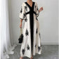 📢📢50% OFF !! ⏰Women's Elegant V-Neck Print Maxi Dress