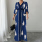 📢📢50% OFF !! ⏰Women's Elegant V-Neck Print Maxi Dress