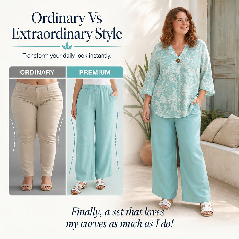 🔥✨ Stylish 2-piece set with V-neck – relaxed & flattering fit 👗