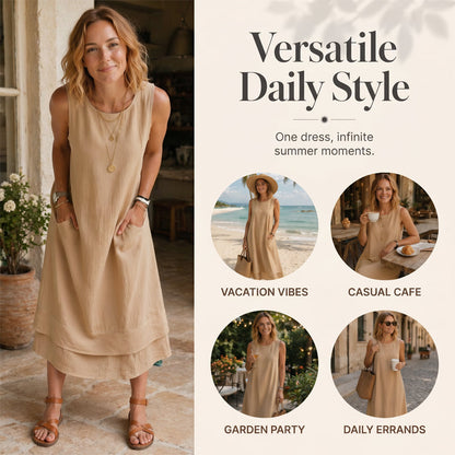 👗💗LAST DAY SALE 70% OFF⚡50K+ SOLD💕☀️Women's Summer Sleeveless Tiered Dress - Effortless & Breezy Style🔥