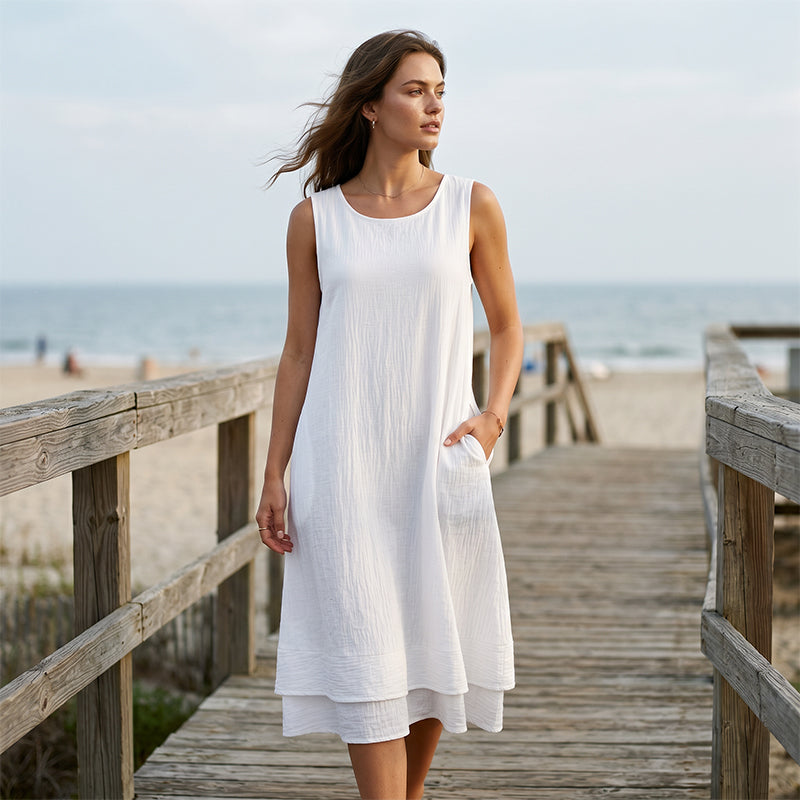 👗💗LAST DAY SALE 70% OFF⚡50K+ SOLD💕☀️Women's Summer Sleeveless Tiered Dress - Effortless & Breezy Style🔥