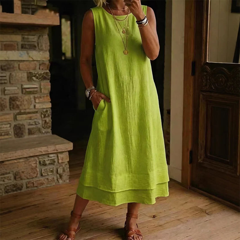 👗💗LAST DAY SALE 70% OFF⚡50K+ SOLD💕☀️Women's Summer Sleeveless Tiered Dress - Effortless & Breezy Style🔥