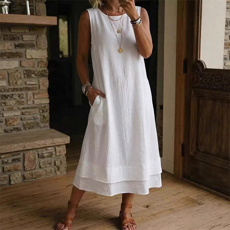 👗💗LAST DAY SALE 70% OFF⚡50K+ SOLD💕☀️Women's Summer Sleeveless Tiered Dress - Effortless & Breezy Style🔥