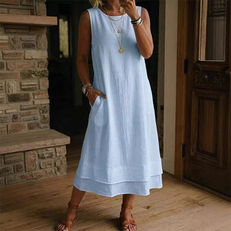 👗💗LAST DAY SALE 70% OFF⚡50K+ SOLD💕☀️Women's Summer Sleeveless Tiered Dress - Effortless & Breezy Style🔥