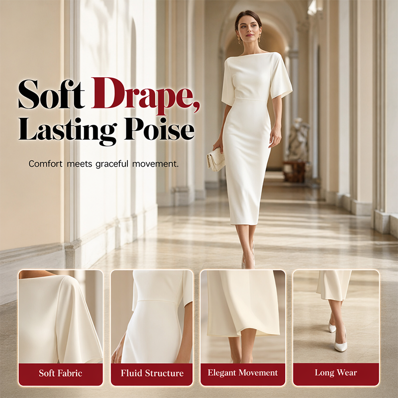 ⌛Limited-Time Offer-Women Elegant Boat Neck Flutter Sleeve Dress