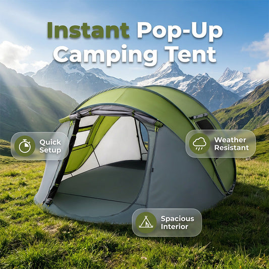 Instant Pop-Up Waterproof Family Camping Tent