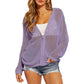 📢📢40% OFF !! ⏰2026 Women's Open-Knit Zip-Up Cardigan | Lightweight Hollow-Out Long Sleeve Sweater for Spring & Summer