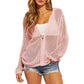 📢📢40% OFF !! ⏰2026 Women's Open-Knit Zip-Up Cardigan | Lightweight Hollow-Out Long Sleeve Sweater for Spring & Summer