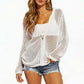 📢📢40% OFF !! ⏰2026 Women's Open-Knit Zip-Up Cardigan | Lightweight Hollow-Out Long Sleeve Sweater for Spring & Summer
