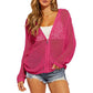 📢📢40% OFF !! ⏰2026 Women's Open-Knit Zip-Up Cardigan | Lightweight Hollow-Out Long Sleeve Sweater for Spring & Summer