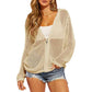📢📢40% OFF !! ⏰2026 Women's Open-Knit Zip-Up Cardigan | Lightweight Hollow-Out Long Sleeve Sweater for Spring & Summer