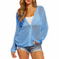 📢📢40% OFF !! ⏰2026 Women's Open-Knit Zip-Up Cardigan | Lightweight Hollow-Out Long Sleeve Sweater for Spring & Summer