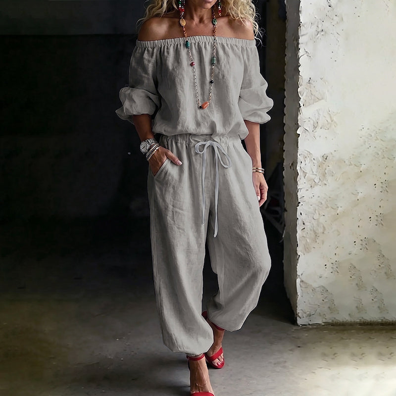 👗Last Day Promotion 58% OFF🌸Women's Off Shoulder Jumpsuit – Effortless Chic With A Flattering Fit ✨