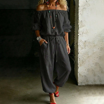 👗Last Day Promotion 58% OFF🌸Women's Off Shoulder Jumpsuit – Effortless Chic With A Flattering Fit ✨