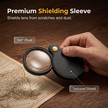 🎁💥LAST DAY SALE 50% OFF!!Portable Pocket Magnifier with Folding Protective PU Leather Case