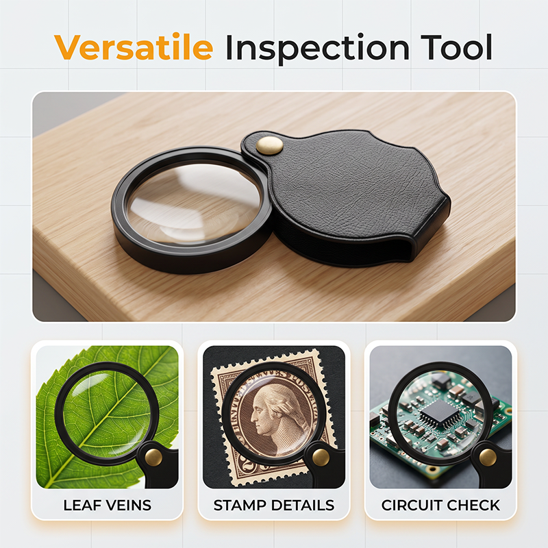 🎁💥LAST DAY SALE 50% OFF!!Portable Pocket Magnifier with Folding Protective PU Leather Case