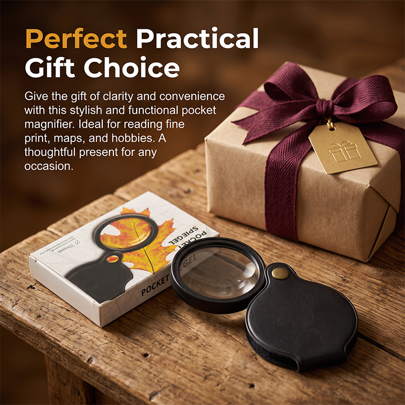 🎁💥LAST DAY SALE 50% OFF!!Portable Pocket Magnifier with Folding Protective PU Leather Case