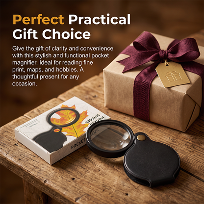 🎁💥LAST DAY SALE 50% OFF!!Portable Pocket Magnifier with Folding Protective PU Leather Case