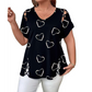 ❤️ 50% OFF NOW! 👚 Women's Heart Print V-Neck Top – Flattering V-neck, soft fabric & playful print – Perfect for casual days & cute outfits ✨