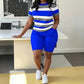 Women's Striped Casual Lounge 2-Piece Set