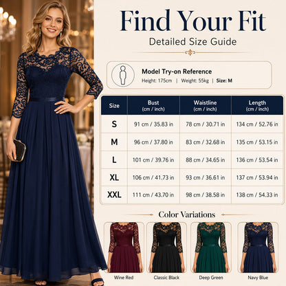 🌸😌 LIMITED TIME 50% OFF! 👚Women's Elegant Lace Bodice Maxi Dress