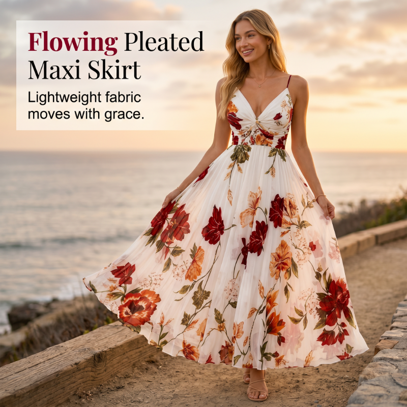 📢📢50% OFF !! ⏰ 2026 Sale — Over 36,000 Sold 💞 Women Floral Spaghetti Strap Maxi Dress – Summer Vacation Outfit 🌸