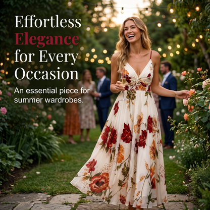 📢📢50% OFF !! ⏰ 2026 Sale — Over 36,000 Sold 💞 Women Floral Spaghetti Strap Maxi Dress – Summer Vacation Outfit 🌸