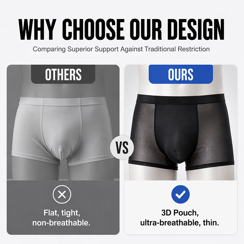 🧊🔥 LIMITED-TIME 52% OFF! Men’s Ice-Cooling Ultra-Thin Boxer Briefs – 0.45mm Lightweight Fabric, Breathable Micro-Pores & 3D Comfort Pouch