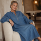⌛Limited-Time Offer-Women's Long Lantern Sleeve Maxi Denim Dress