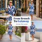 Women Loose Print Short Dress Ruffle Hem Casual V-Neck Tunic