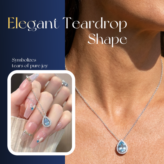 Elegant Blue Teardrop Necklace for Women