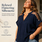 Women’s Plus Size Sheer Mesh V-Neck Blouse